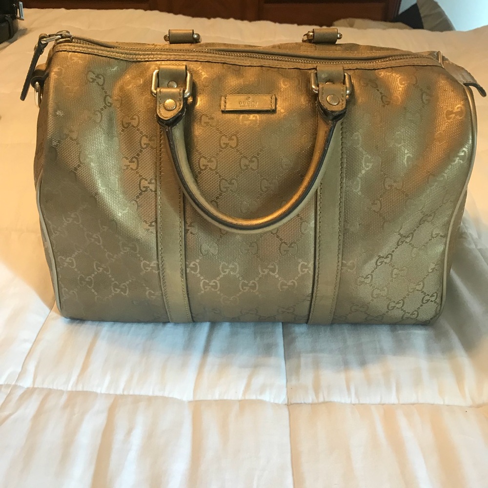 Authentic Gucci Guccissima Joy Boston in Gold